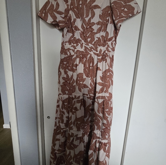 Somerset Print Maxi Dress - Rust and White - Picture 3 of 3